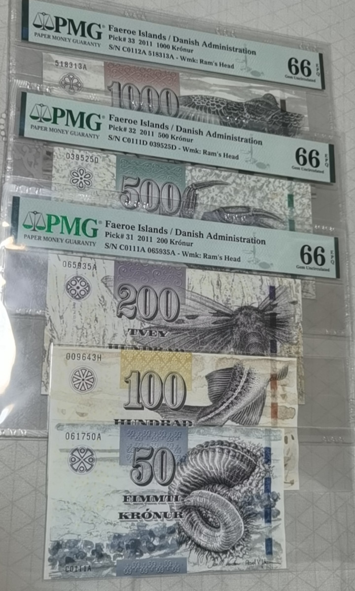 《张总收藏》第三期——花鸟鱼虫 法罗群岛再版大全套PMG66