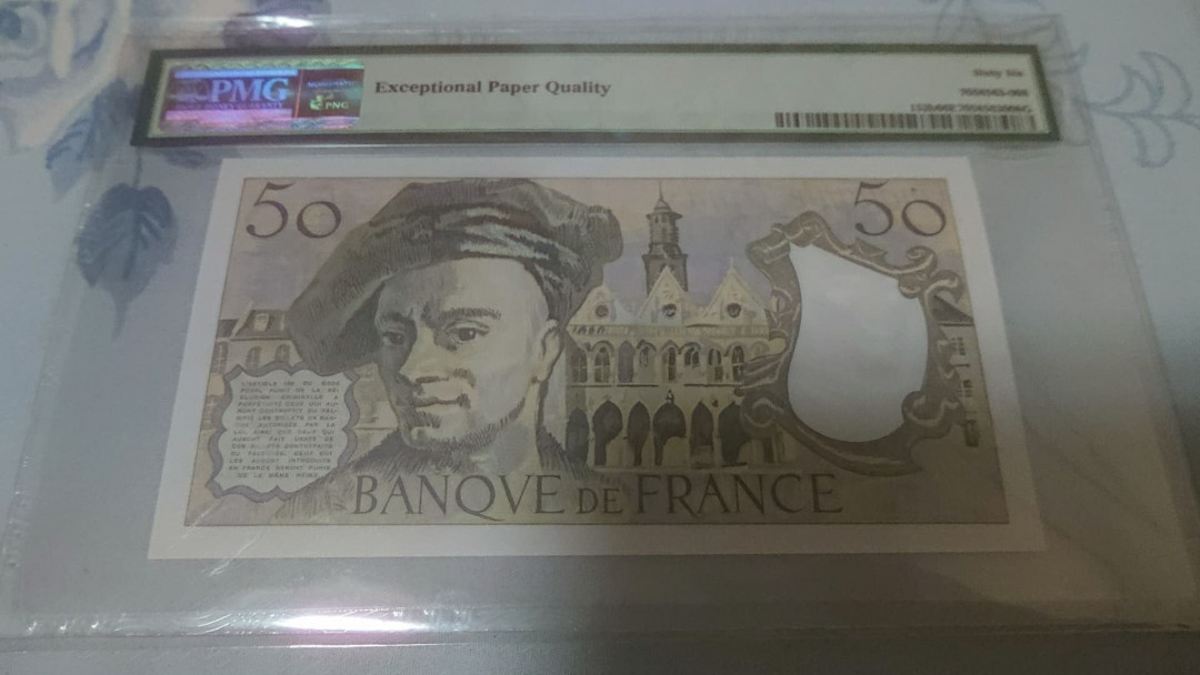 【囧羊收藏】精选微拍第1期~世界钱币场 1980年法国50法郎 PMG66E 