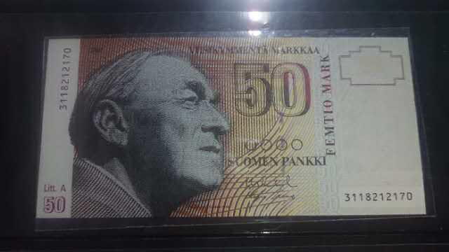 【囧羊收藏】精选微拍第2期~中外钱币场 双11特别版 1986年芬兰50克朗 Litt.A版 全新UNC保真