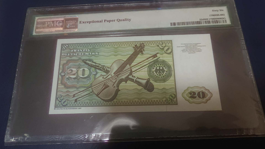 【囧羊收藏】精选微拍第2期~中外钱币场 双11特别版 1980年德国20马克 PMG66E 尾号88