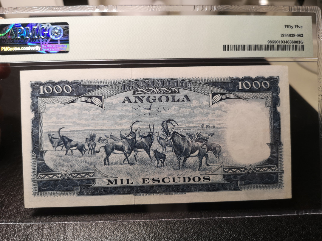 《外钞收藏家》第九十期 拍卖 安哥拉1970年1000  pmg55雕刻非常精美的一张 