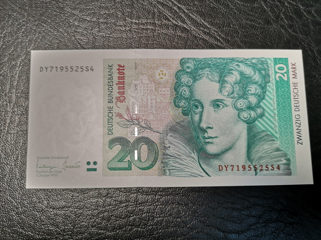 《外钞收藏家》第九十期 拍卖 德国末版 1993年20马克 全新绝品