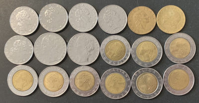 紫瑗钱币—微拍第117期  - 意大利 欧元前流通币 各种面值 共18枚