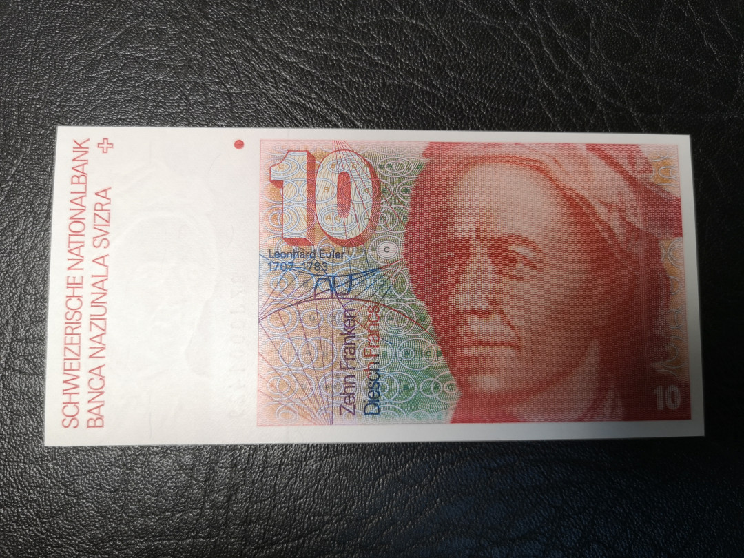 《外钞收藏家》第九十期 拍卖 1987年瑞士10法郎  1429千位号 全新绝品