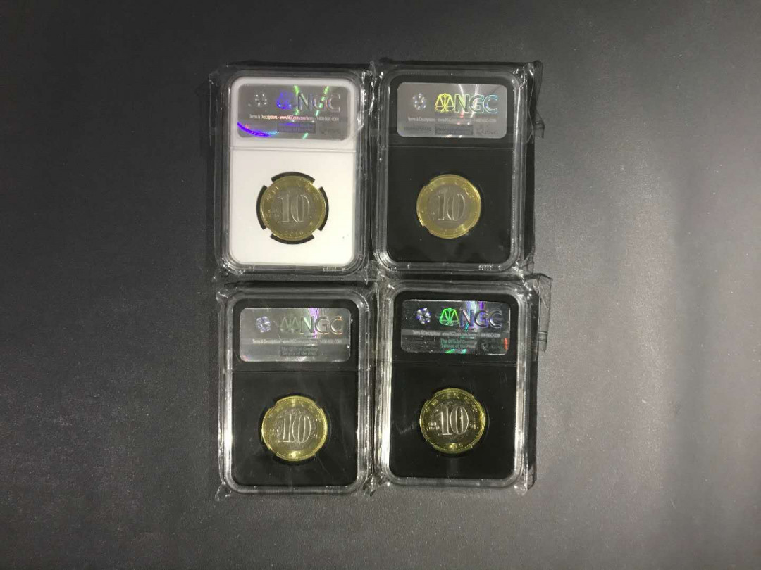 【鲸贝乐淘】千字文·第“杜稿钟隶，漆书壁经”号拍卖 18.NGC评级68PL半精制16年生肖猴纪念币首日首发和贺年中国标一组4枚