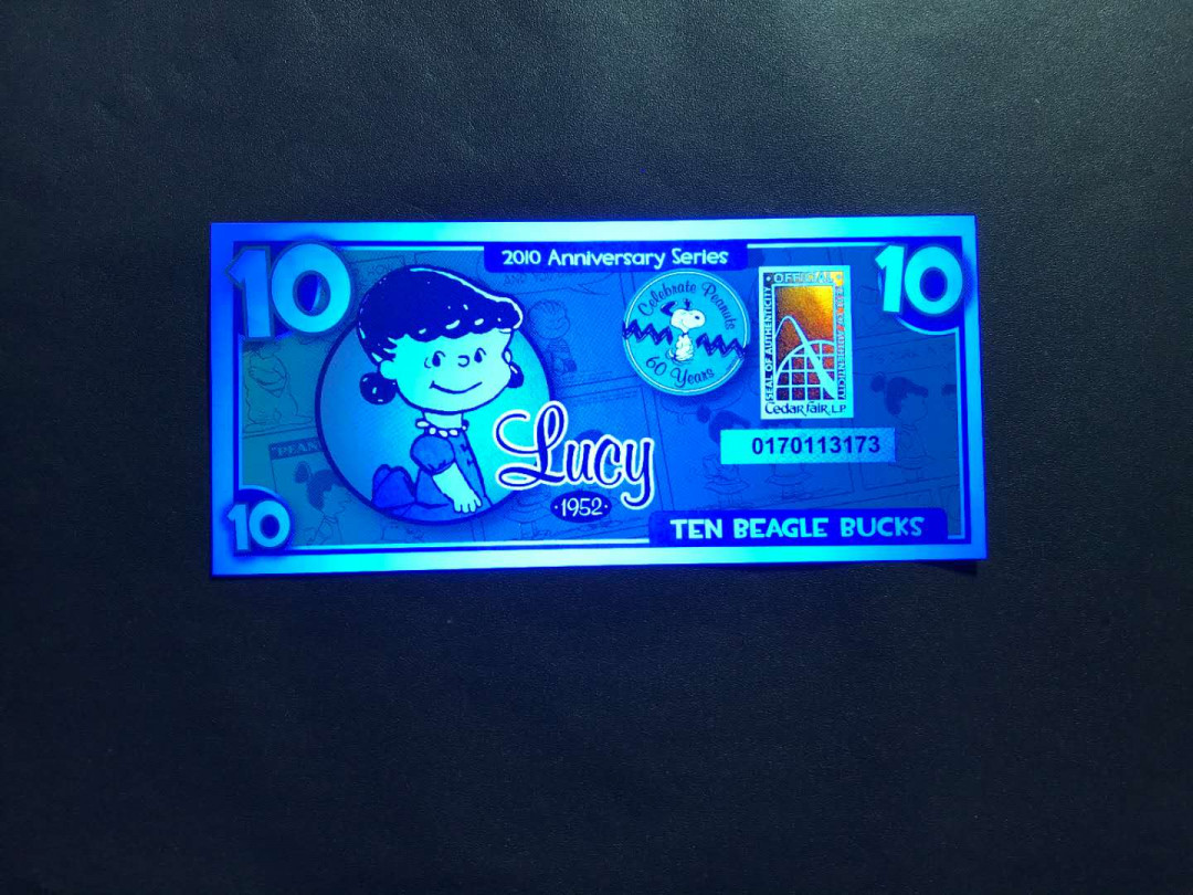 【鲸贝乐淘】千字文·第“杜稿钟隶，漆书壁经”号拍卖 56，美国2010年迪士尼10美元纪念钞无47一张绝品