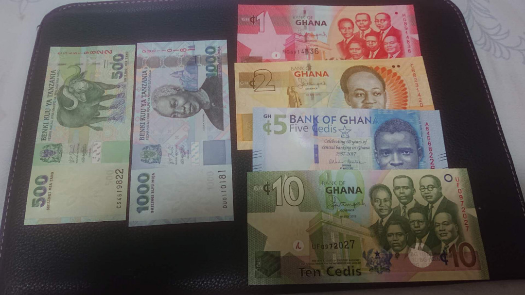 【囧羊收藏】精选微拍第3场~裸币场 11.15晚八点半 非洲杂币 坦桑尼亚500+100，加纳1+2+5+10 全新UNC