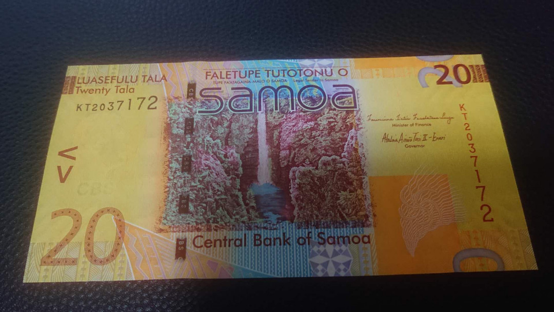 【囧羊收藏】精选微拍第3场~裸币场 11.15晚八点半 2008年萨摩亚20塔拉 全新UNC绝品  世界最佳获奖纸币