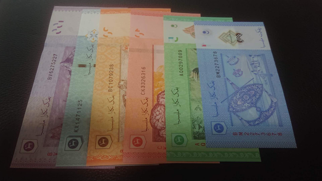 【囧羊收藏】精选微拍第3场~裸币场 11.15晚八点半 新版马来西亚1,5,10,20,50,100林吉特 全套 全新UNC绝品