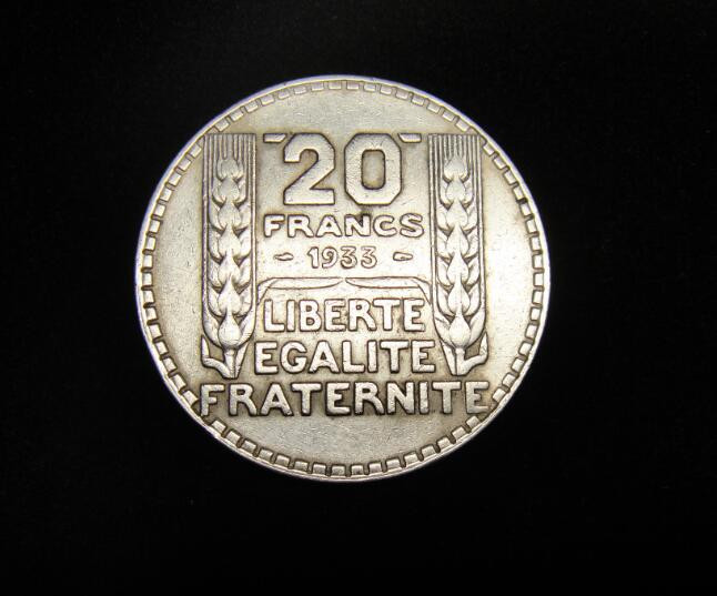 阿尔特米德古典钱币中国微拍第七期 法兰西第三共和国 法国1933年20法郎大银币