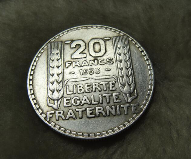 阿尔特米德古典钱币中国微拍第七期 法兰西第三共和国 法国1933年20法郎大银币