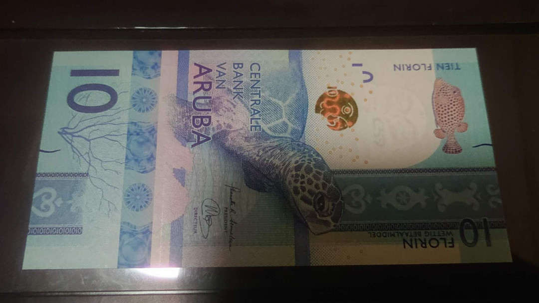 【囧羊收藏】精选微拍第3场~裸币场 11.15晚八点半 2019年阿鲁巴10元 全新UNC绝品A冠无4号码