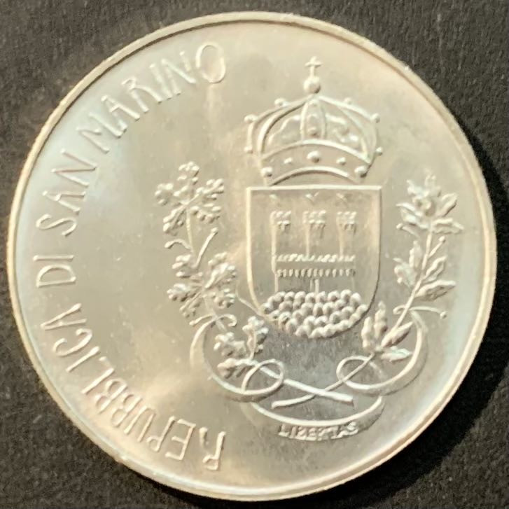 紫瑗钱币—微拍第119期  圣马力诺 1981年 维吉尔生态学院 500里拉 11克 0.835银 UNC