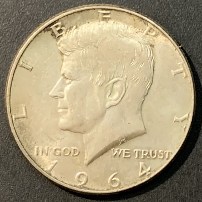 紫瑗钱币—微拍第119期  美国 1964年 肯尼迪 50美分 12.5克 0.9银