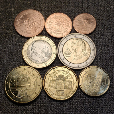 0起1加-纯粹捡漏拍-01场 - 奥地利2019年欧元8枚清年份套币