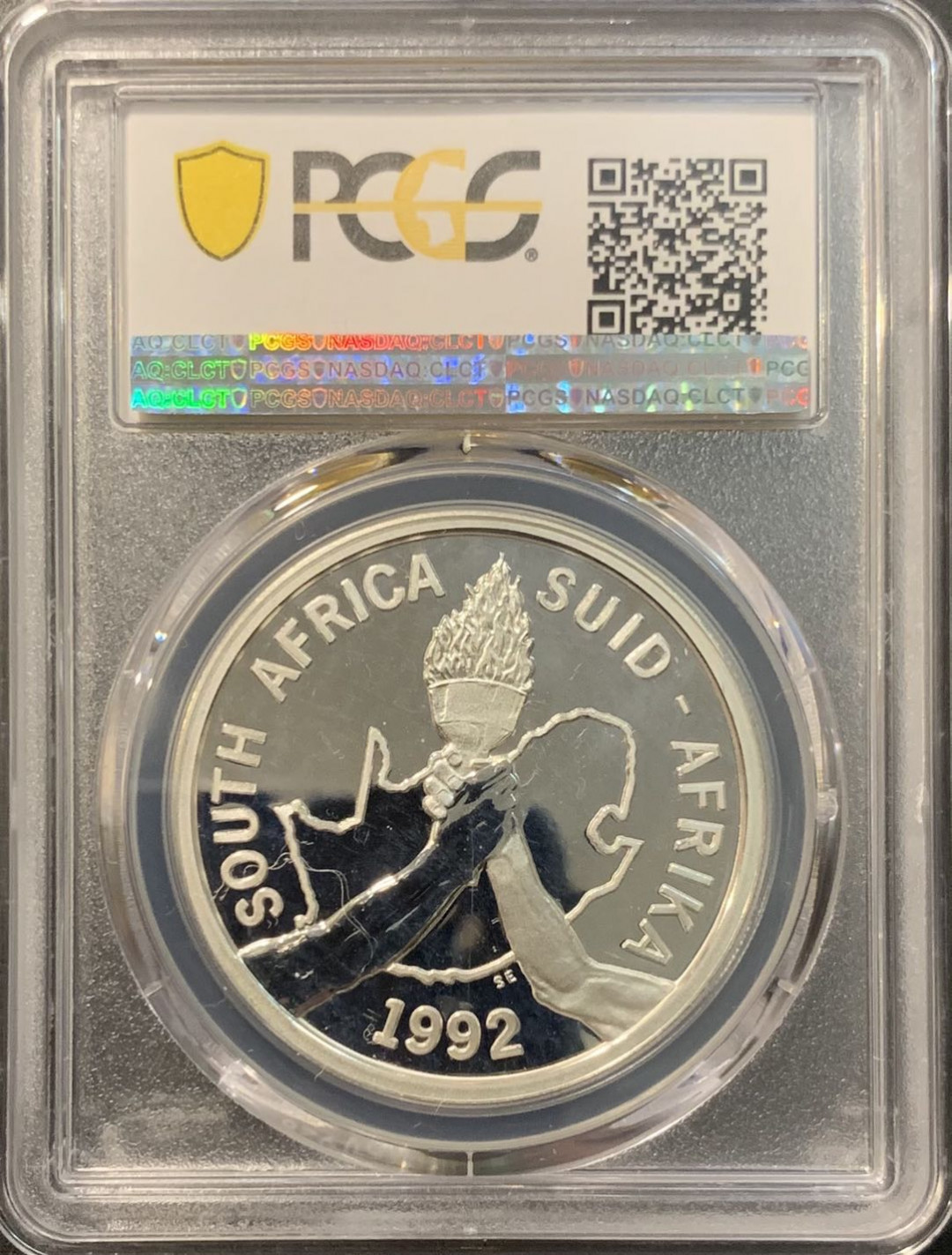 紫瑗钱币—微拍第119期  南非 1992年 巴塞罗那奥运会 2兰特 33.47克 0.925银 PCGS PR67 DCAM