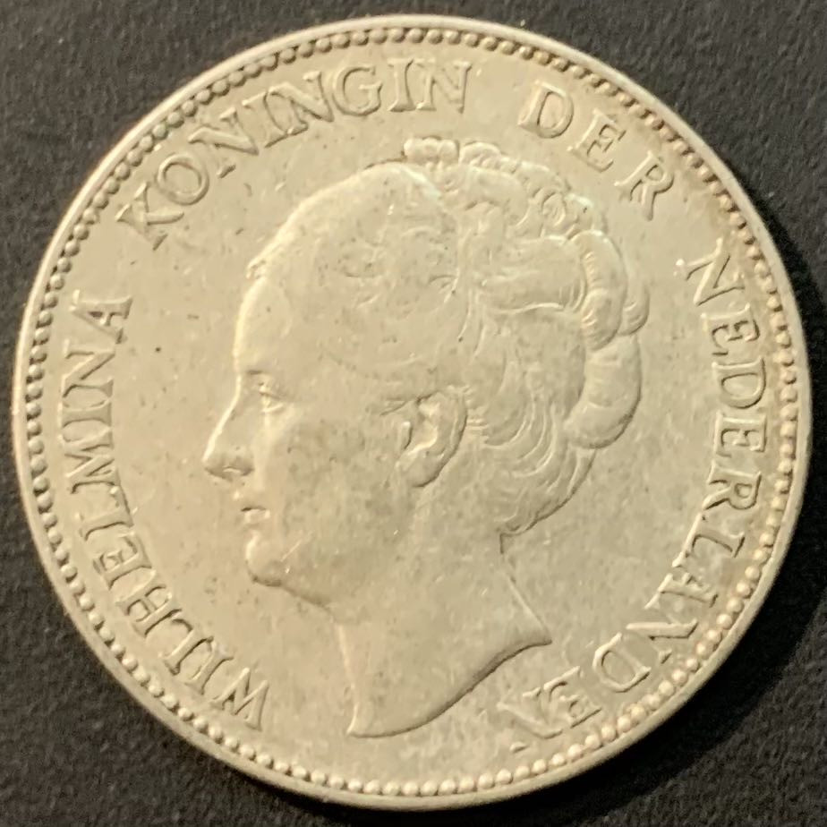 紫瑗钱币—微拍第119期  荷兰 1930年 威廉米娜女王 1盾 10克 0.72银 