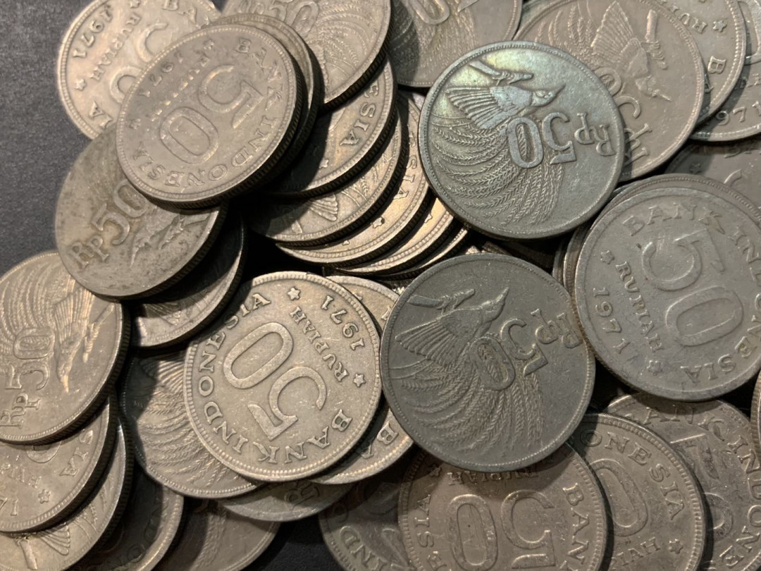 紫瑗钱币——第331期拍卖 印度尼西亚 1971年 天堂鸟 50卢比 100枚一组 流通品