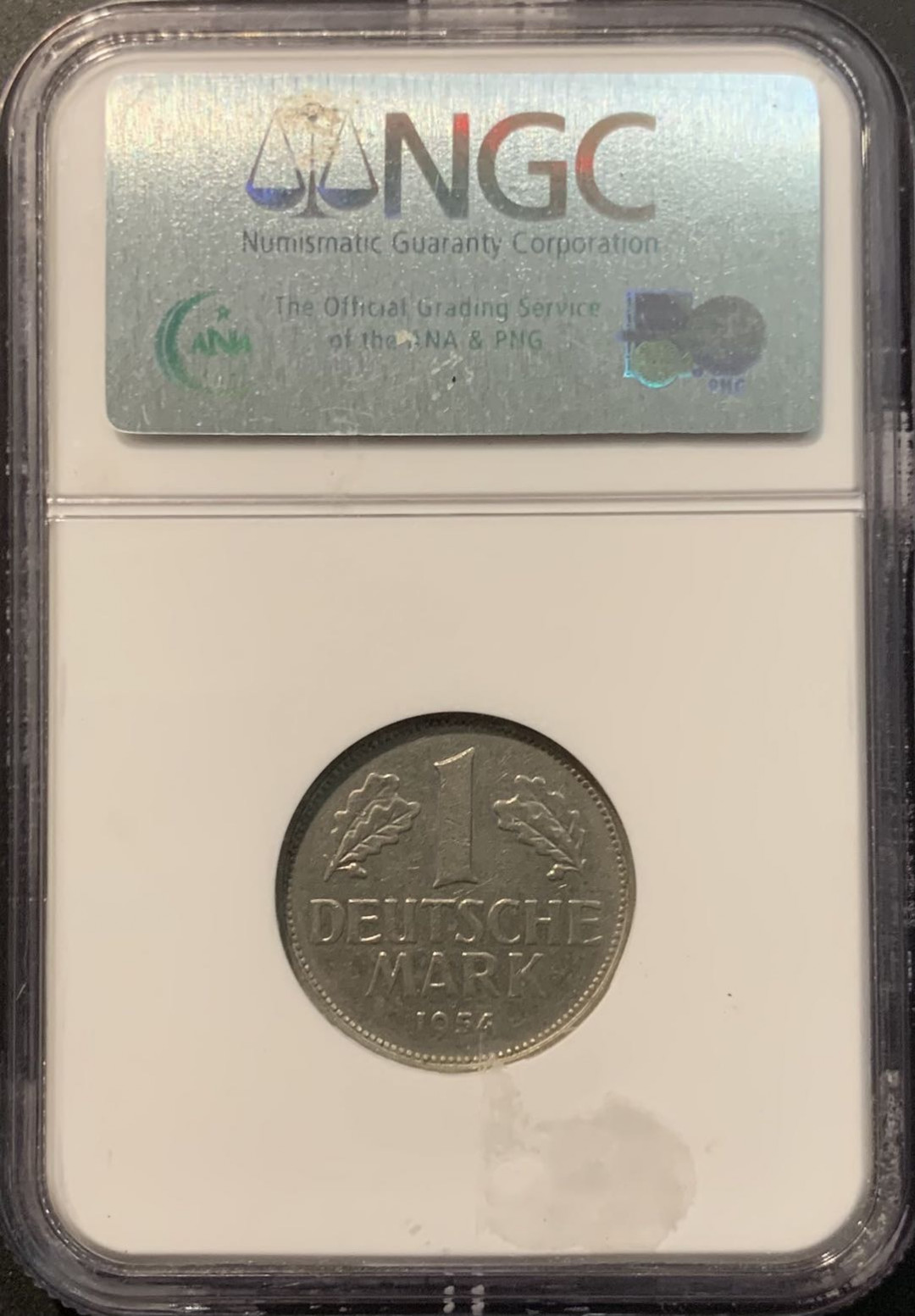 紫瑗钱币—微拍第119期  德国 1954年 联邦德国 F版 NGC AU50 高目录价