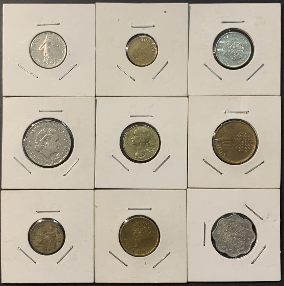 紫瑗钱币—微拍第119期  外国钱币一组9枚 NO.1