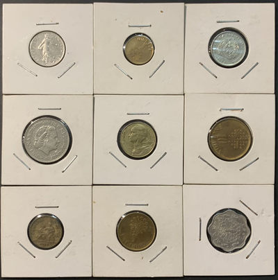 紫瑗钱币—微拍第119期  - 外国钱币一组9枚 NO.1