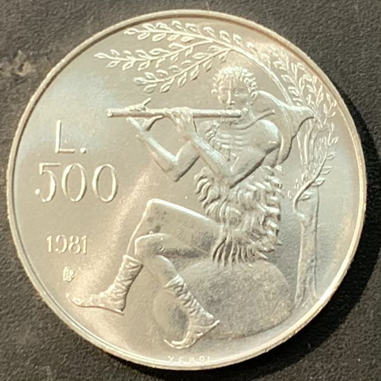 紫瑗钱币—微拍第119期  圣马力诺 1981年 维吉尔生态学院 500里拉 11克 0.835银 UNC