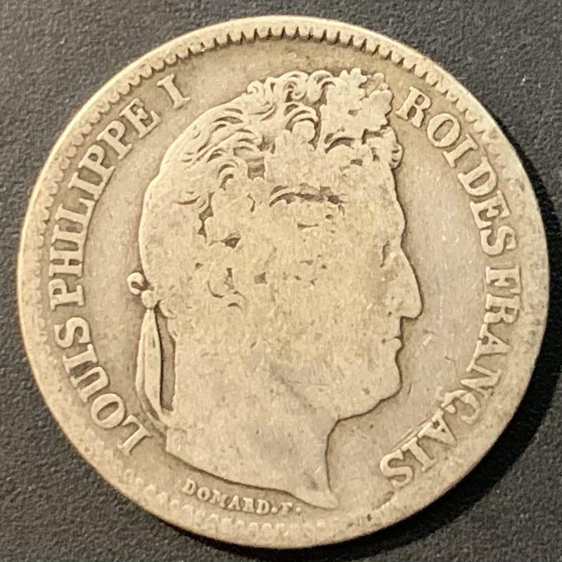 紫瑗钱币—微拍第119期  法国 1845年 菲利普一世 2法郎 10克 0.835银