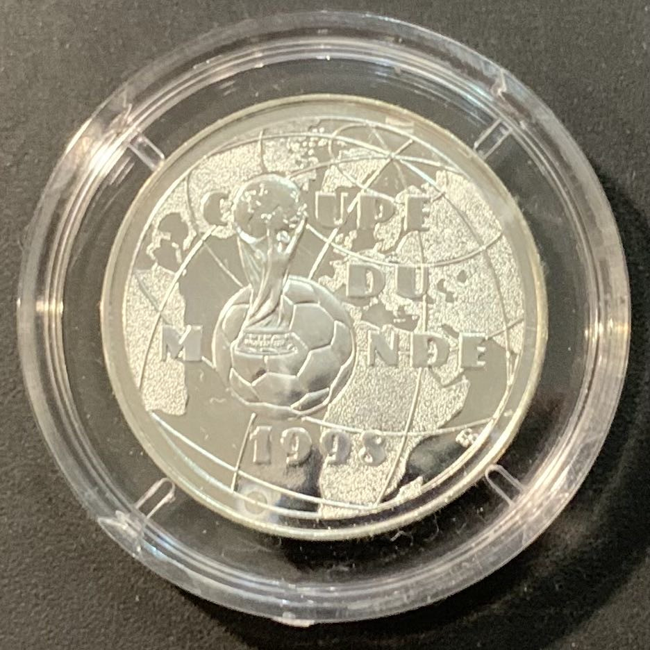 紫瑗钱币—微拍第119期  法国 1997年 98世界杯 1法郎 12克 0.9银 UNC 原盒