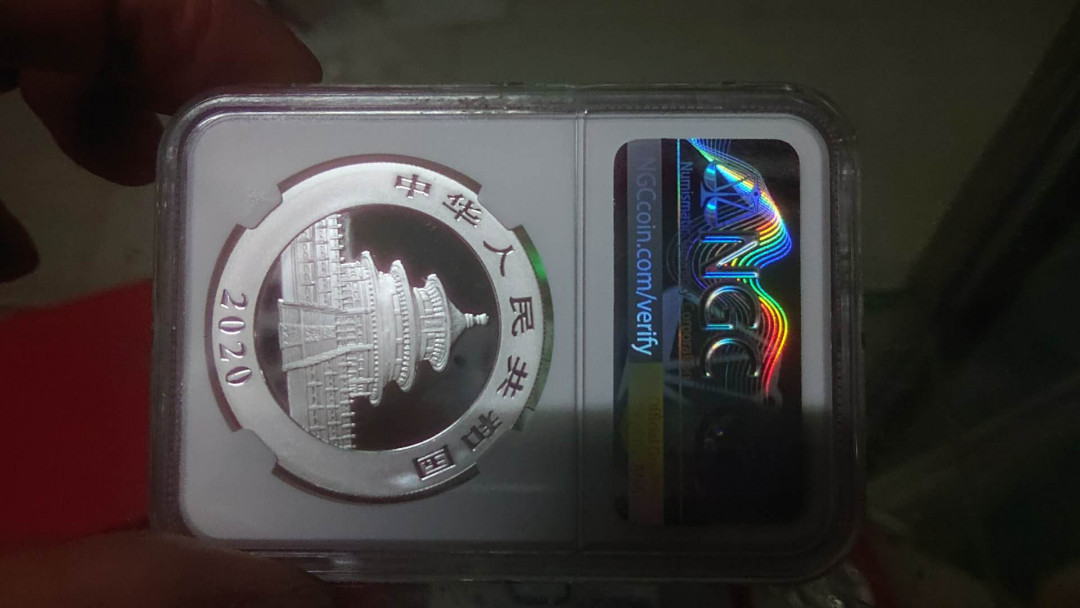 【囧羊收藏】精选微拍第五场~世界硬币（套装）专场（陆续上架） 2020年熊猫30克银币 NGC70 首期发行版 绝品无斑