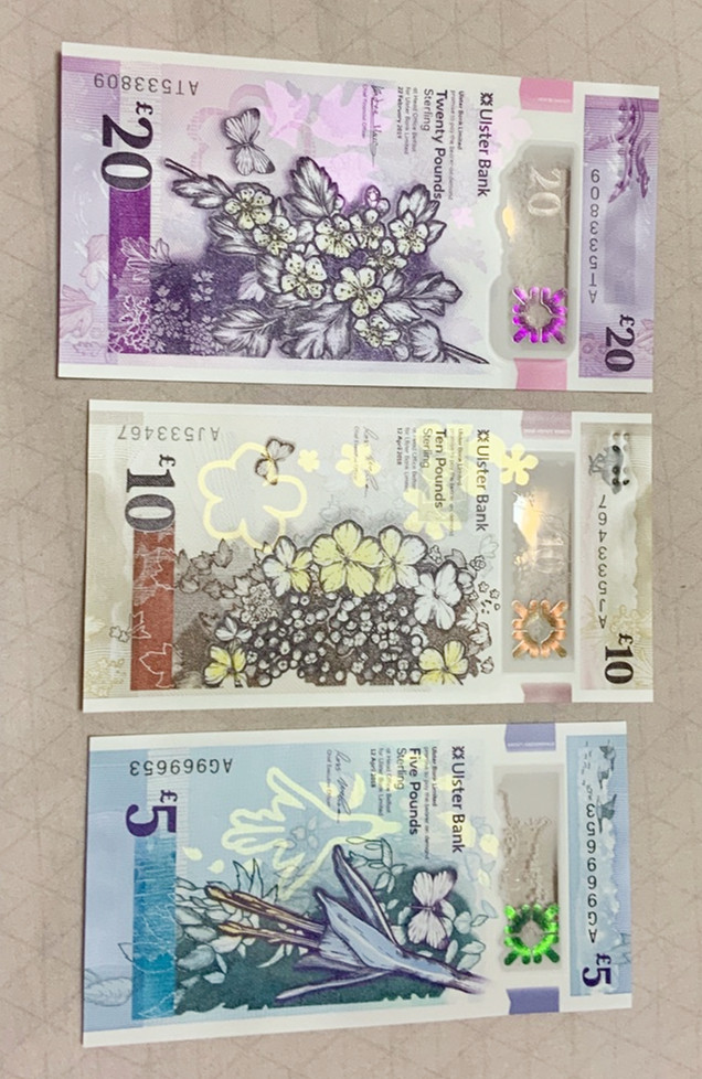 《张总收藏》第五期——俊男靓女 (3张1组全套)北爱尔兰阿尔斯特银行20镑10镑5镑UNC