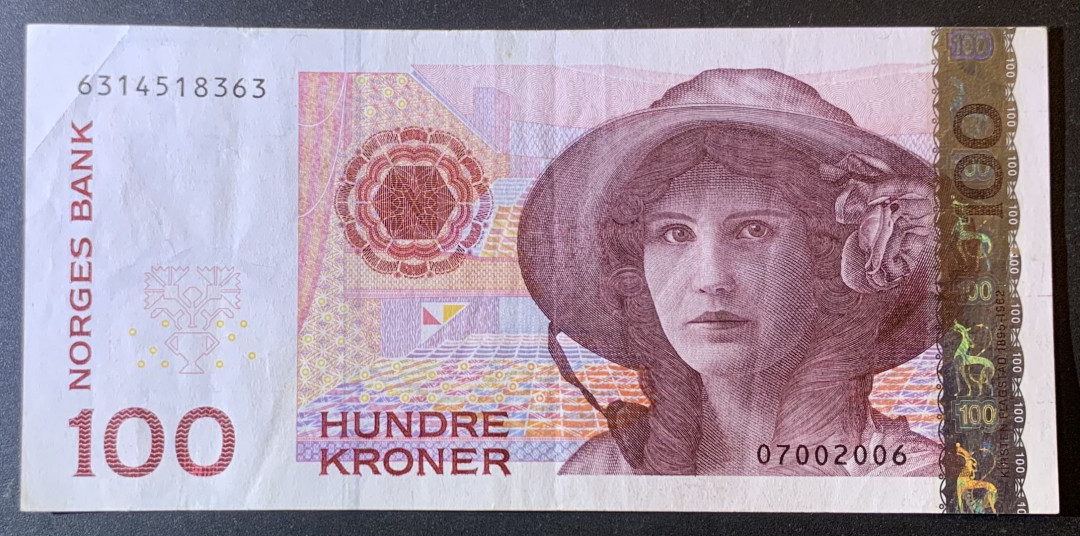 紫瑗钱币—微拍第120期—纸币场 挪威 2006年 100克朗 流通品 （P-49c）