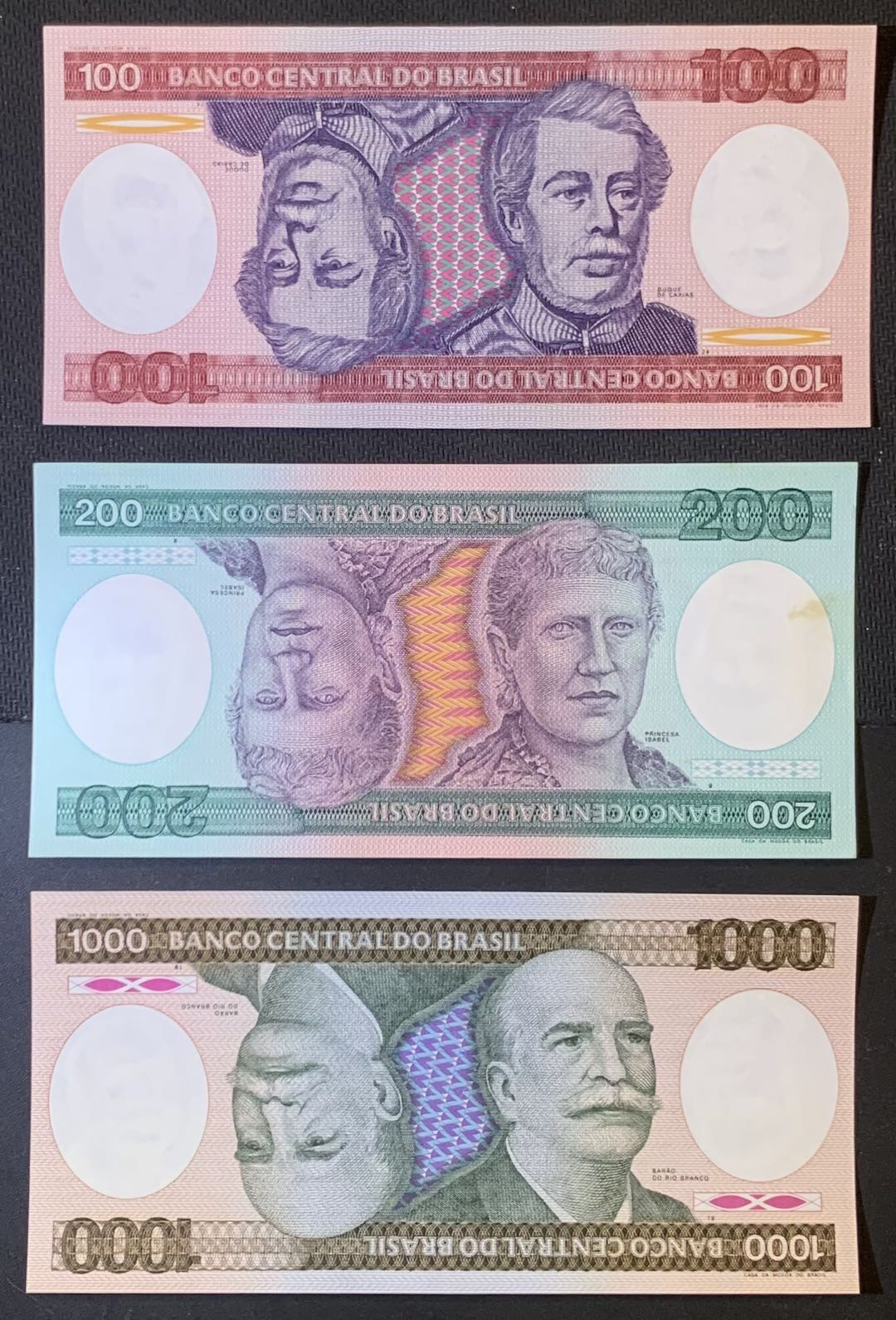 紫瑗钱币—微拍第120期—纸币场 巴西 早期 人物纸币 一组 7枚 UNC