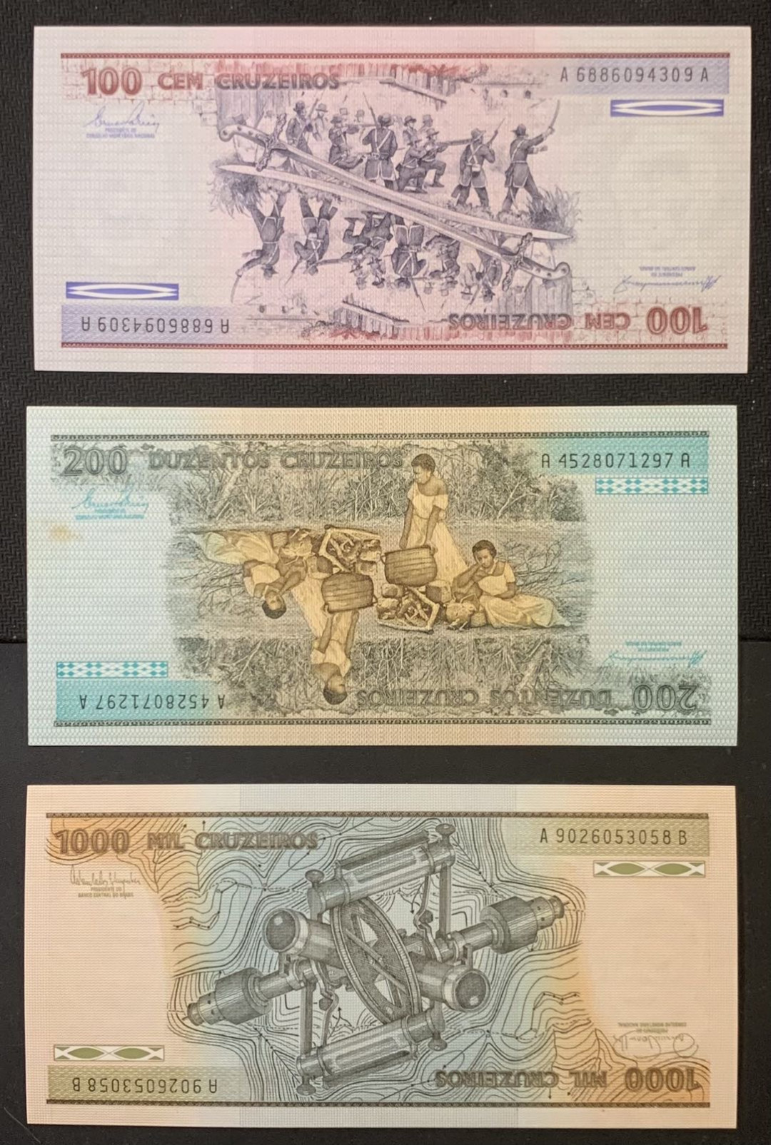 紫瑗钱币—微拍第120期—纸币场 巴西 早期 人物纸币 一组 7枚 UNC