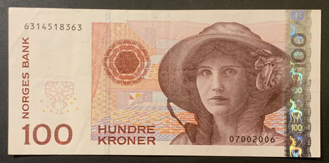 紫瑗钱币—微拍第120期—纸币场 挪威 2006年 100克朗 流通品 （P-49c）
