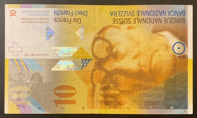 紫瑗钱币—微拍第120期—纸币场 - 瑞士 1995年 第8版 人像版 10法郎 流通品 （P-66a）