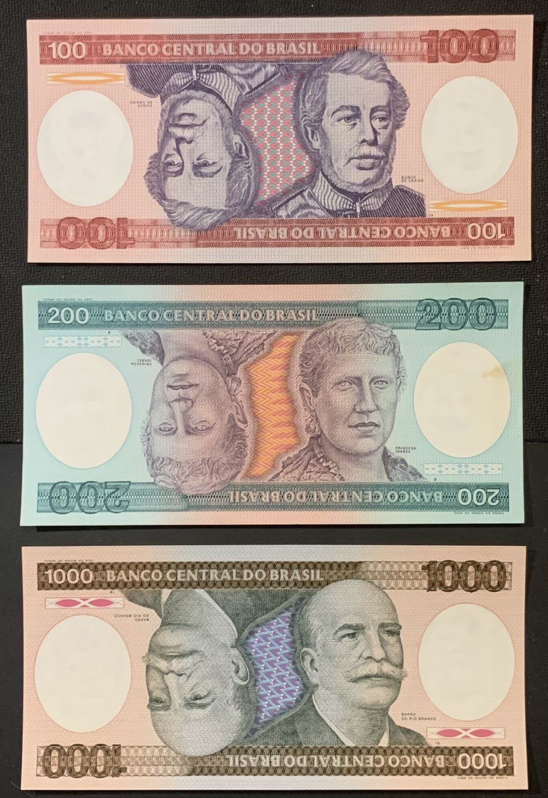 紫瑗钱币—微拍第120期—纸币场 巴西 早期 人物纸币 一组 7枚 UNC