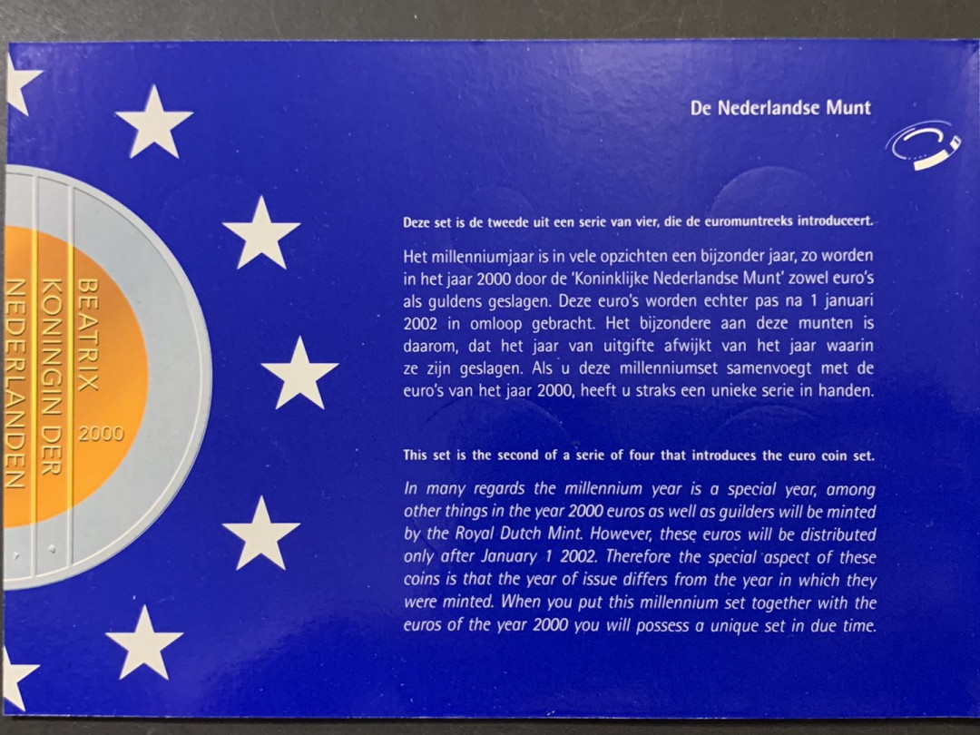 紫瑗钱币—微拍第121期  荷兰 2000年 最后的荷兰盾 6枚全套 官方卡装
