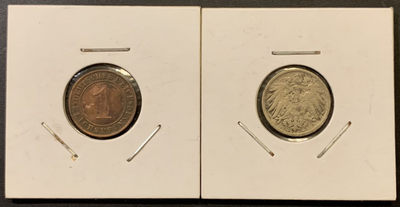 紫瑗钱币—微拍第121期  - 德国 早期 辅币 2枚一组