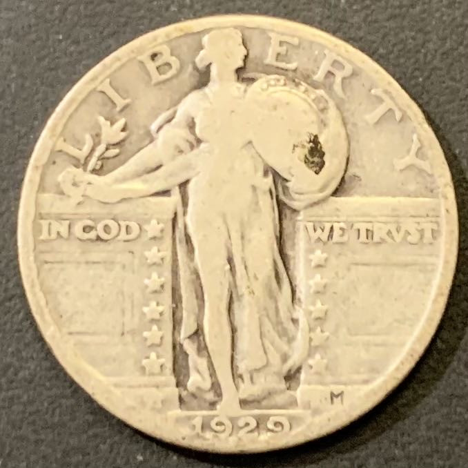 紫瑗钱币—微拍第121期  美国 1929年 飞鹰 25美分 6.25克 0.9银