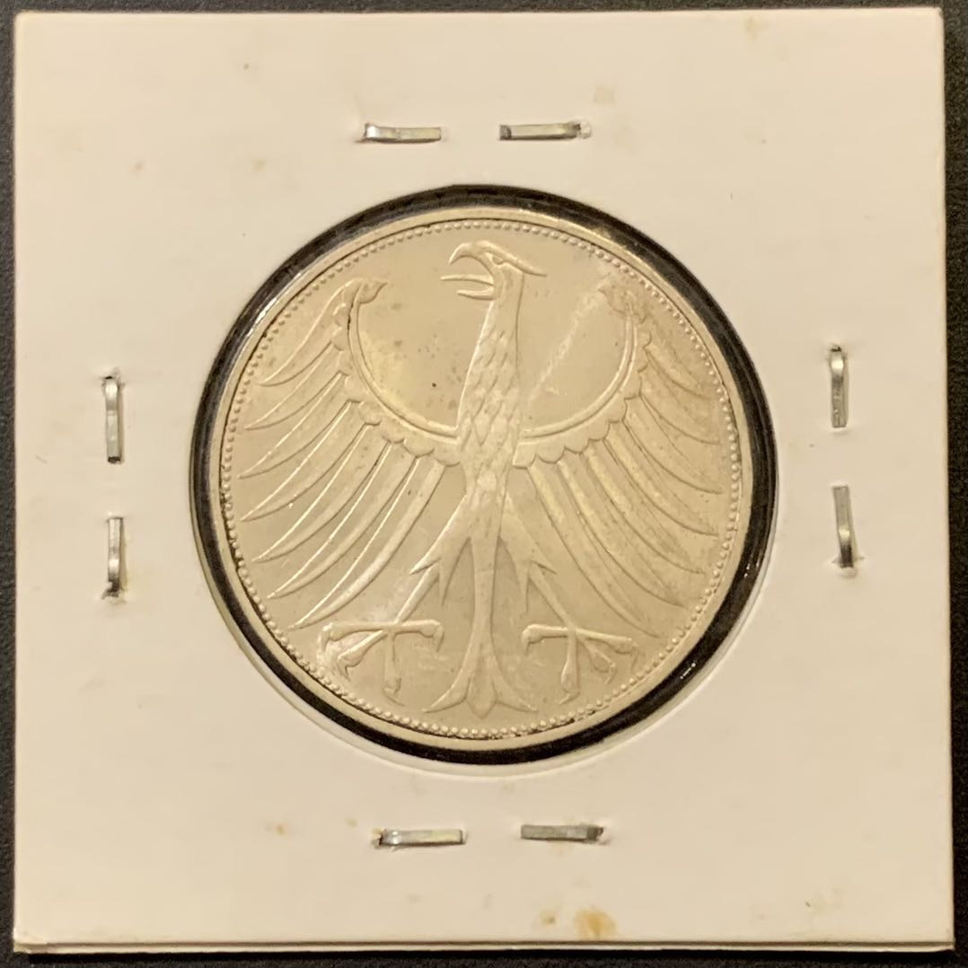 紫瑗钱币—微拍第121期  德国 1974年  G厂 流通 5马克 11.2克 0.625银 UNC