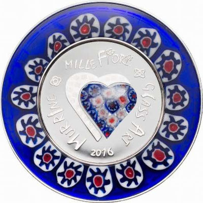 【随心拍&Getcoins】钱币拍卖第七十六期～ 库克2016年默勒石千花玻璃艺术花卉爱心精制镶嵌玻璃纪念银币