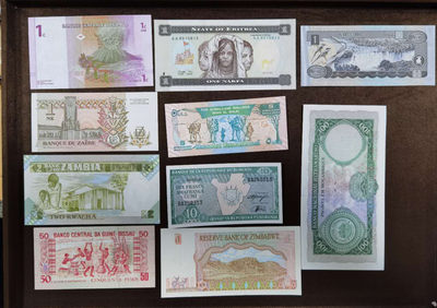 北京马甸外币专卖微拍第三十一期，纸币专场，陆续上新，欢迎光临 - 非洲十个国家10张纸币，品相如图，全新