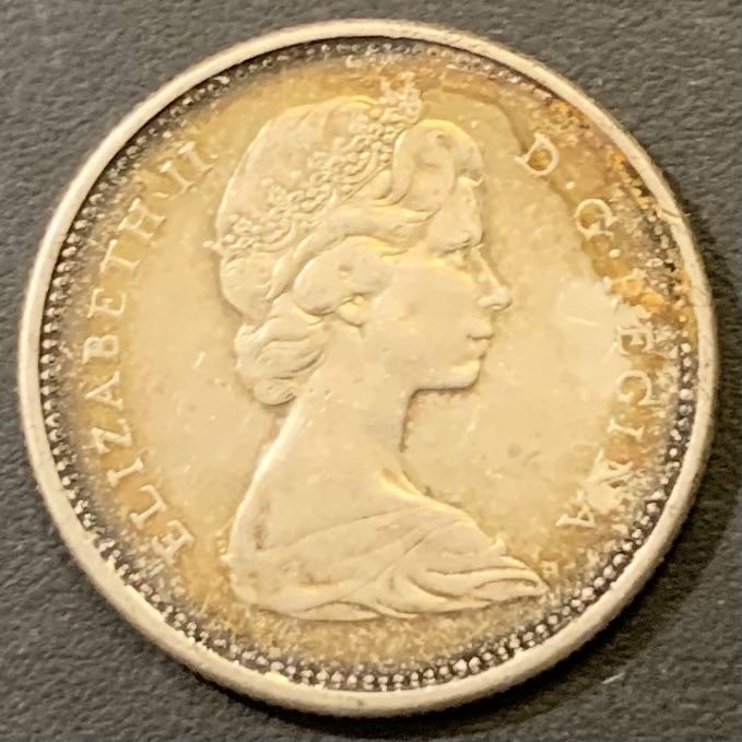 紫瑗钱币—微拍第121期  加拿大 1966年 伊丽莎白 驯鹿 25分 5.88克 0.8银