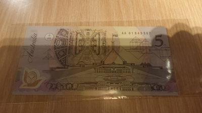 【囧羊收藏】精选微拍第六期~世界各国钱币场（陆续新增上架） 1992（93）年初版澳大利亚5元塑料钞  首发AA01冠 稀罕 绝品