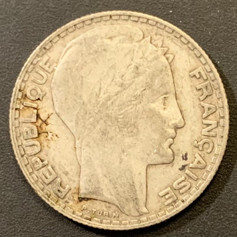 紫瑗钱币—微拍第121期  法国 1934年 自由女神 10法郎 银币 10克 0.68 银