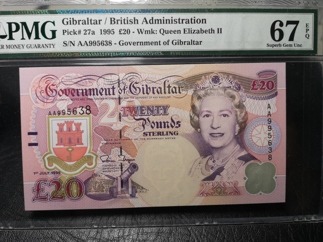 《外钞收藏家》第九十二期 精品拍卖 直布罗陀1995年20镑 AA冠 pmg67