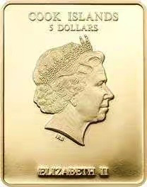 【币观天下】第130场钱币拍卖～ 库克2013年耶稣升天彩色镀金银币 