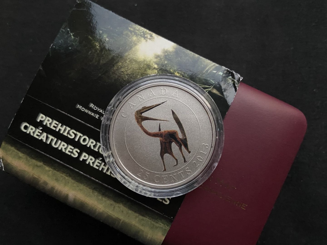【币观天下】第130场钱币拍卖～ 【加拿大】2013年夜光恐龙系列镍币【翼龙】