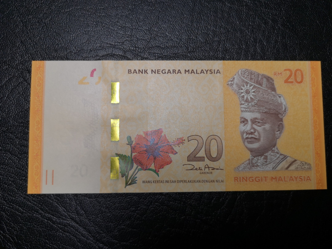 《外钞收藏家》第九十二期 精品拍卖 马来西亚流通版20 补号 豹子号555 全新unc