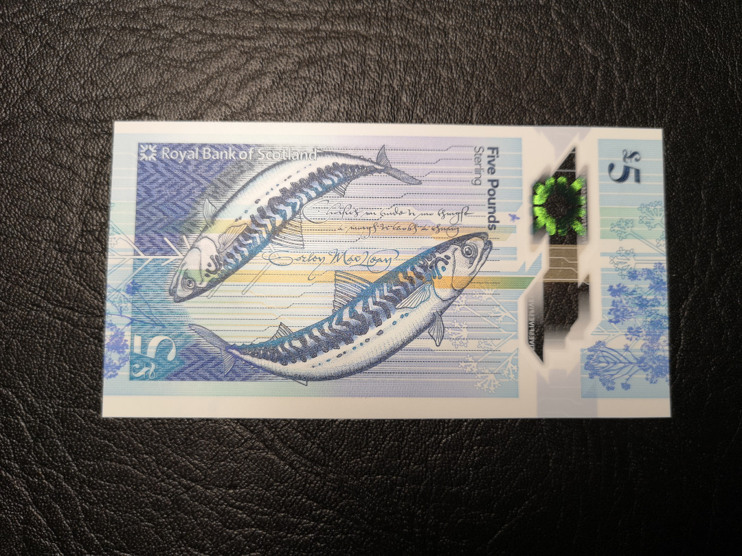 《外钞收藏家》第九十二期 精品拍卖 苏格兰 皇家银行 最新版5镑塑料钞 首发冠 全新unc